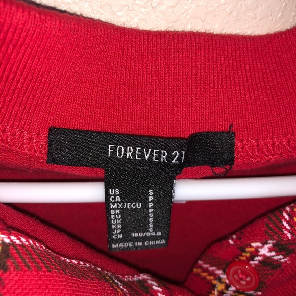 Harvard plaid red slightly cropped polo - Picture 2 of 2